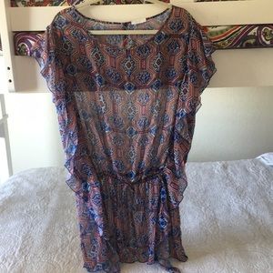 Swim Dress Cover-up Multi Flutter-sleeve XL